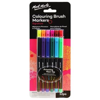 Mont Marte Marker Set - Adult Colouring Brush Markers 12pc