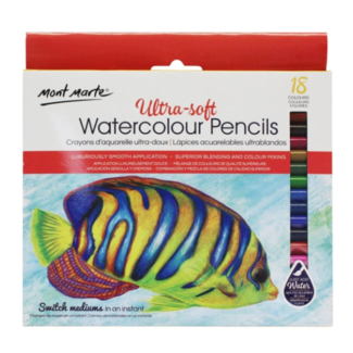 Mont Marte Ultra-Soft Watercolour Pencils 18pc