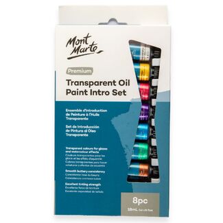 Mont Marte Premium Transparent Oil Paint Intro Set 8pc x 18ml