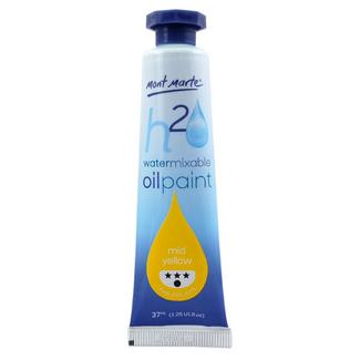 Mont Marte H2O Water Mixable Oil Paint 37ml - Yellow Mid