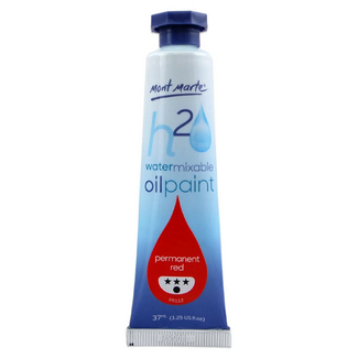 Mont Marte H2O Water Mixable Oil Paint 37ml - Permanent Red