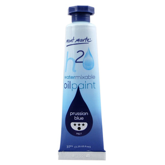 Mont Marte H2O Water Mixable Oil Paint 37ml - Prussian Blue