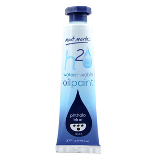 Mont Marte H2O Water Mixable Oil Paint 37ml - Phthalo Blue