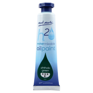 Mont Marte H2O Water Mixable Oil Paint 37ml - Phthalo Green