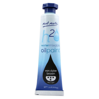 Mont Marte H2O Water Mixable Oil Paint 37ml - Van Dyke Brown