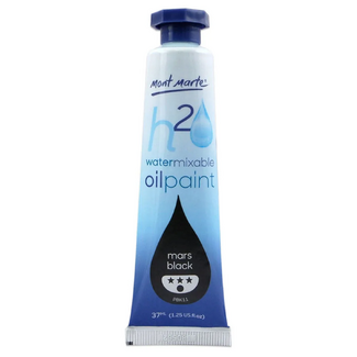 Mont Marte H2O Water Mixable Oil Paint 37ml - Mars Black