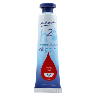 Mont Marte H2O Water Mixable Oil Paint 37ml - Trans Red