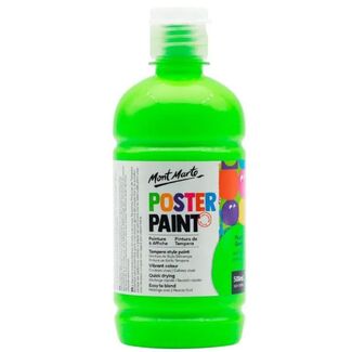 Mont Marte Kids - Fluoro Poster Paint 500ml - Fluoro Green