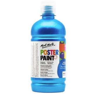 Mont Marte Kids - Metallic Poster Paint 500ml - Metallic Bright Blue