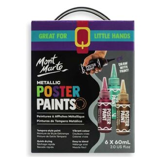 Mont Marte Kids Metallic Poster Paint Set 6pc x 60ml