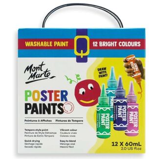 Mont Marte Kids Poster Paint Set 12pc x 60ml