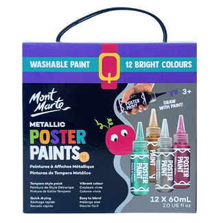 Mont Marte Kids Metallic Poster Paint Set 12pc x 60ml