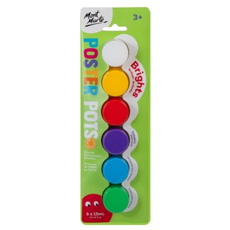 Mont Marte Poster Paint Pots 6pc x 15ml - Brights
