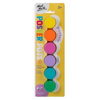 Mont Marte Poster Paint Pots 6pc x 15ml - Pastels