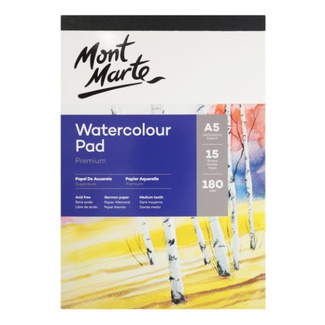 Mont Marte Watercolour Pad German Paper A5 180gsm 15 Sheet