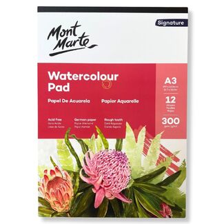 Mont Marte Watercolour Pad German Paper A3 300gsm 12 Sheet