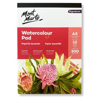 Mont Marte Watercolour Pad German Paper A5 300gsm 12 Sheet