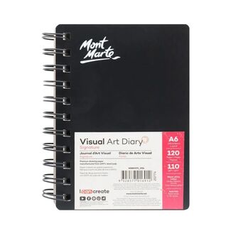 Mont Marte Visual Art Diary Spiral Bound White Paper A6 110gsm 120 Sheet