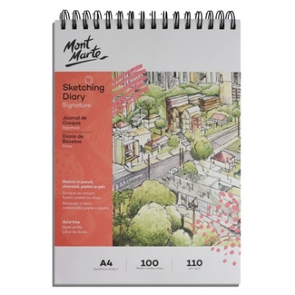 Mont Marte Jumbo Sketching Diary Spiral Bound White Paper A4 110gsm 100 Sheet
