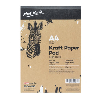 Mont Marte Signature Kraft Paper Pad A4 115gsm 50 Sheet