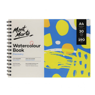 Mont Marte Discovery Watercolour Book Spiral Bound A4 190gsm