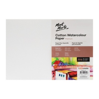 Mont Marte Premium Cotton Watercolour Paper A4 300gsm 5 Sheet