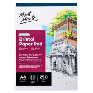 Mont Marte Bristol Paper Pad A4 250gsm 20 Sheets