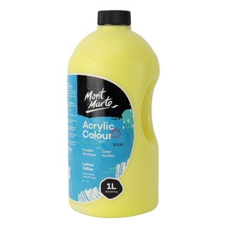 Mont Marte Signature Acrylic Paint Pump Bottle 1L - Lemon Yellow