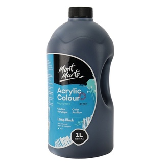Mont Marte Signature Acrylic Paint Pump Bottle 1L - Lamp Black