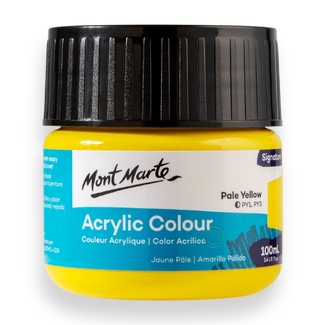 Mont Marte Signature Acrylic Paint 100ml Tub - Pale Yellow
