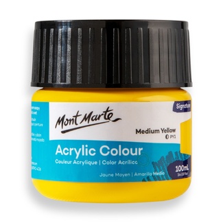 Mont Marte Signature Acrylic Paint 100ml Tub - Medium Yellow
