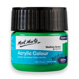 Mont Marte Signature Acrylic Paint 100ml Tub - Medium Green