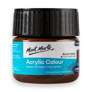 Mont Marte Signature Acrylic Paint 100ml Tub - Burnt Umber