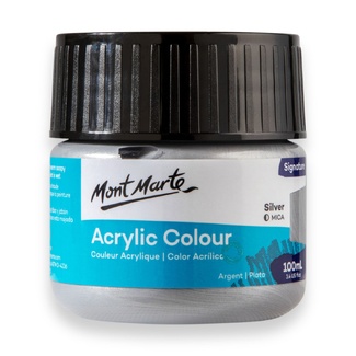 Mont Marte Signature Acrylic Paint 100ml Tub - Silver