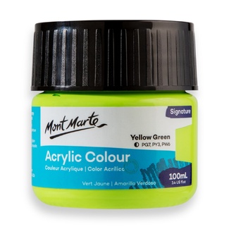 Mont Marte Signature Acrylic Paint 100ml Tub - Yellow Green
