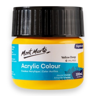 Mont Marte Signature Acrylic Paint 100ml Tub - Yellow Deep