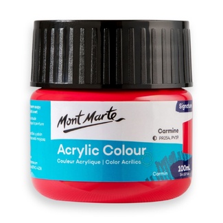 Mont Marte Signature Acrylic Paint 100ml Tub - Carmine