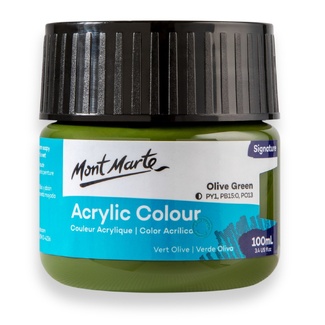 Mont Marte Signature Acrylic Paint 100ml Tub - Olive Green