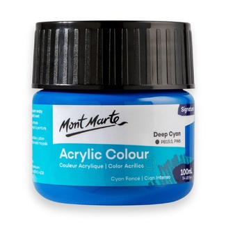 Mont Marte Signature Acrylic Paint 100ml Tub - Deep Cyan
