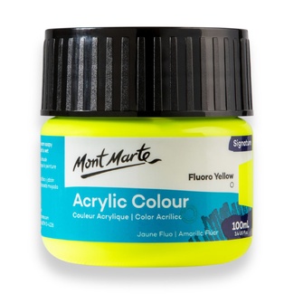 Mont Marte Signature Acrylic Paint 100ml Tub - Fluoro Yellow