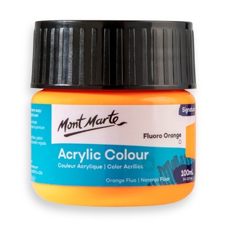 Mont Marte Signature Acrylic Paint 100ml Tub - Fluoro Orange