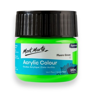 Mont Marte Signature Acrylic Paint 100ml Tub - Fluoro Green