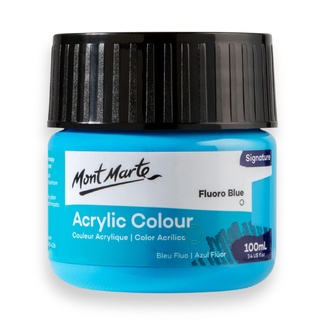 Mont Marte Signature Acrylic Paint 100ml Tub - Fluoro Blue