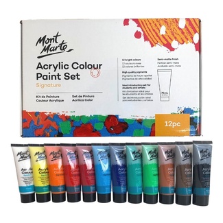 Mont Marte Signature Paint Set - Acrylic Paint 12pc x 75ml Tubes
