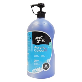 Mont Marte Signature Acrylic Paint Pump Bottle 2L - Phthalo Blue