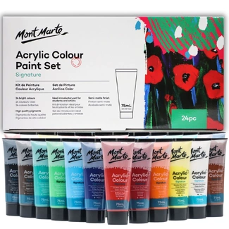 Mont Marte Signature Paint Set - Acrylic Paint 24pc x 75ml Tubes