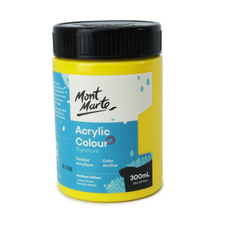 Mont Marte Signature Acrylic Paint 300ml Pot - Medium Yellow