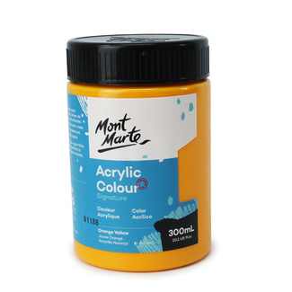 Mont Marte Signature Acrylic Paint 300ml Pot - Orange Yellow