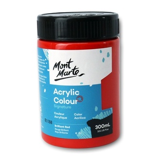 Mont Marte Signature Acrylic Paint 300ml Pot - Brilliant Red