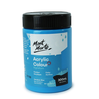 Mont Marte Signature Acrylic Paint 300ml Pot - Cerulean Blue